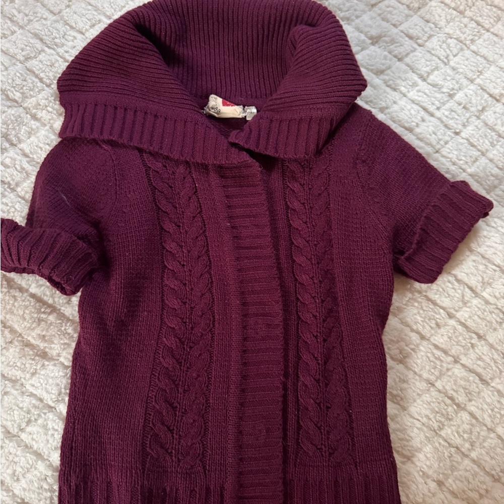 Derek Heart Maroon Cowl Neck Sweater